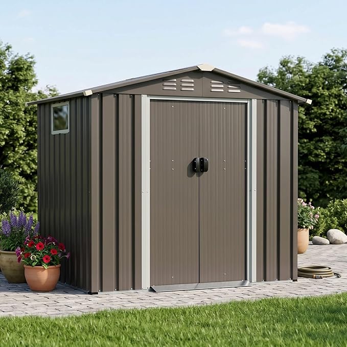 Vongrasig 6x4 FT Outdoor Storage Shed, Metal Graden Shed by Vongrasig