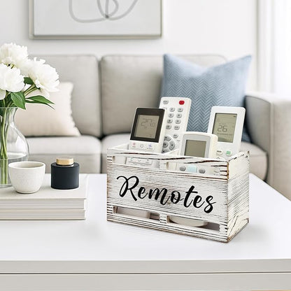 Wooden Remote Control Holder Wall Mount Remote Organizer - Image 2