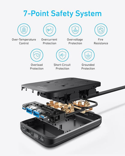 Anker Charging Station, 20W Max 8-in-1 USB-C Power Strip | 5 ft Thin Cord - Image 6