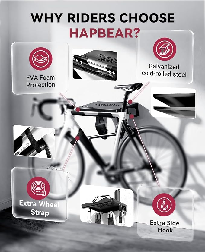 HAPBEAR Bike Wall Mount Rack - Image 4