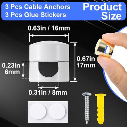 3 Sets Charger Holders for Cords, Adjustable Cable Anchor Holders, Adhesive - Image 2