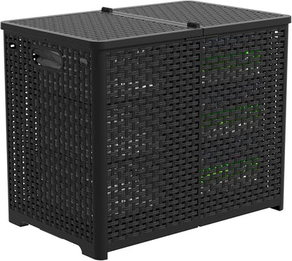 Asking 80L Collapsible 2 Section Divided Clothe Hamper, Double Laundry Hamper - Image 8