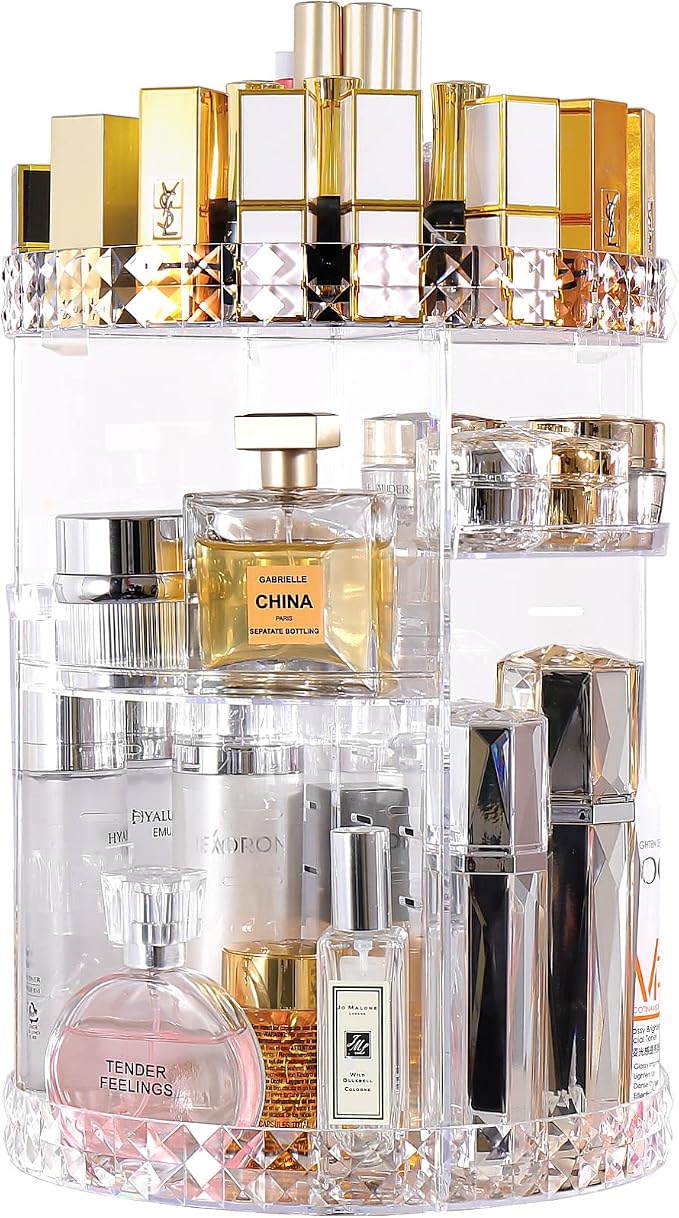 360 Rotating Makeup Organizer Large Perfume Cosmetics Organizer Beauty - Image 7