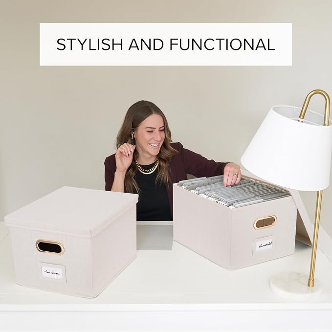 Decorative File Organizer Box Set of 2 - Image 2