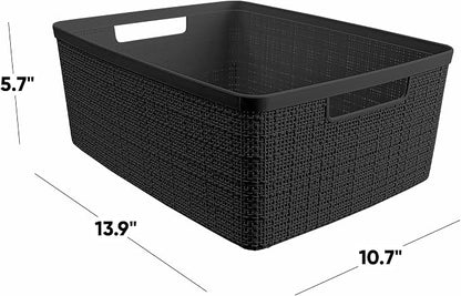 Curver Set of 6 Medium 12L Jute Decorative Plastic Organization and Storage - Image 3
