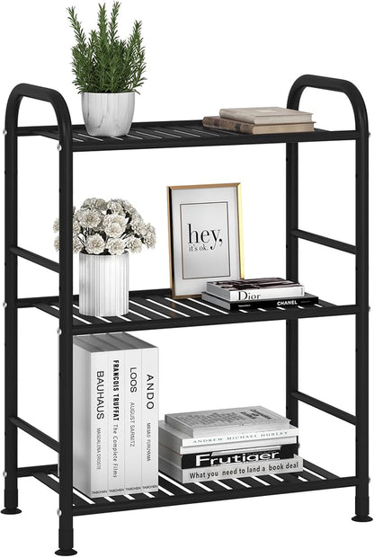 JSB 3-Tier Adjustable Shelving Unit, Heavy Duty Storage Rack Organizer Metal by HomeFurniture