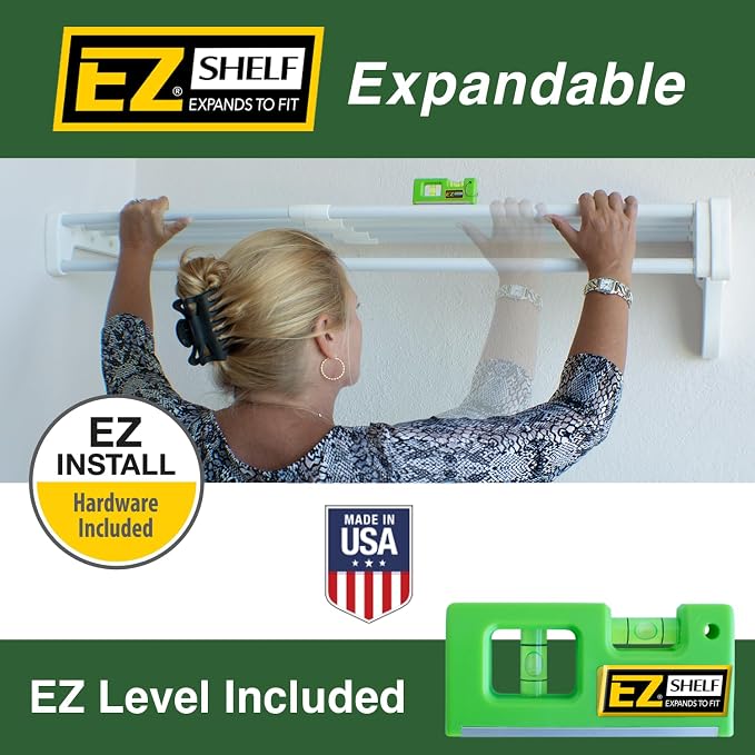 EZ Shelf - Expandable Closet Shelf - 41.5" to 74" Closet Shelves Expand - 200 - Image 3