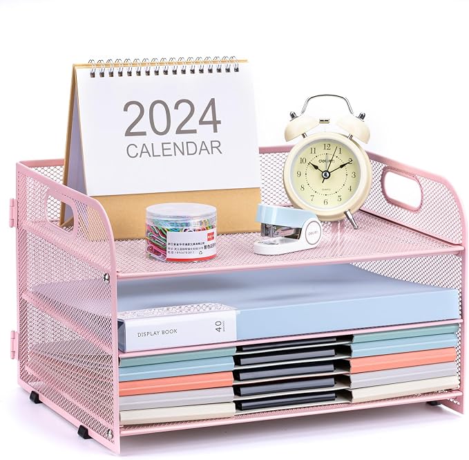 3-Tier Letter Tray Paper Organizer by Home