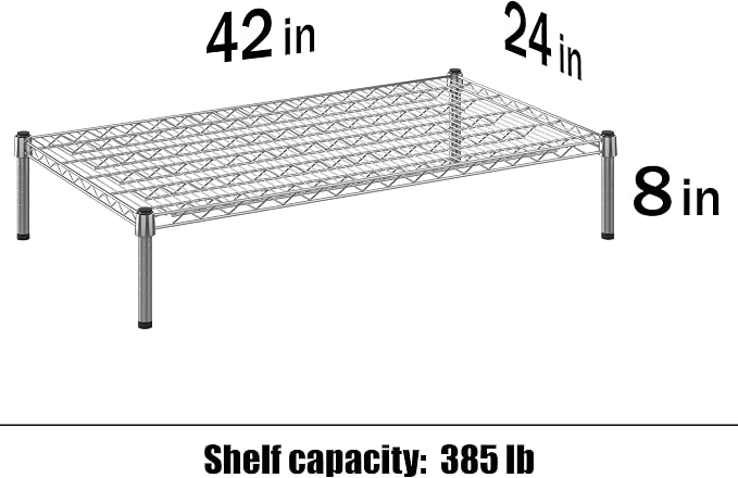 24" Deep x 42" Wide x 8" Height Wire Shelving Kit | 1-Tier | NSF Commercial - Image 3