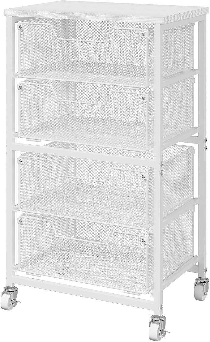 4-Drawer Rolling Storage Cart, Utility Cart by Aokitsink