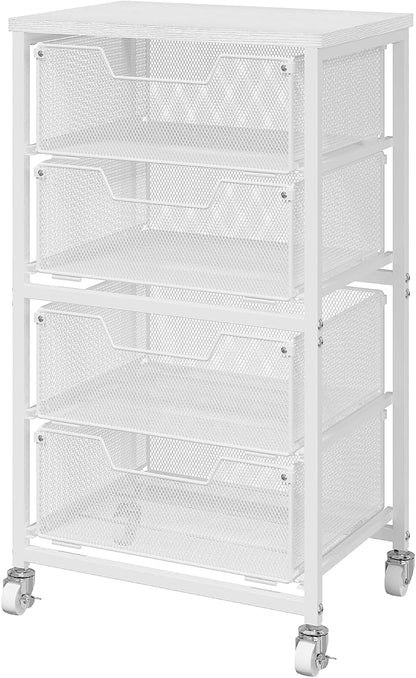 4-Drawer Rolling Storage Cart, Utility Cart by Aokitsink