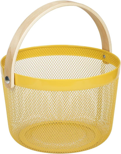 IBWell Bucket-Shape Metal Wire Woven Fruit Storage Bowl Basket by IBWell