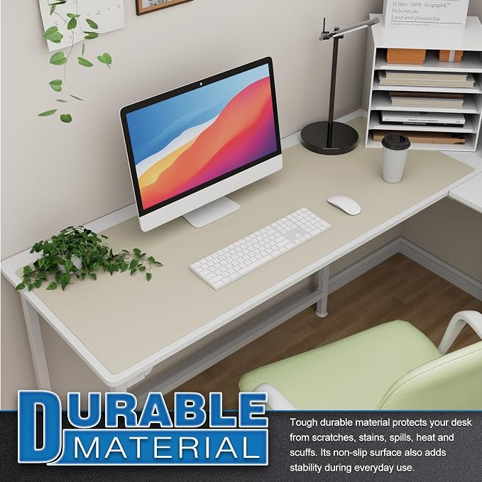 K KNODEL Large Office Leather Desk Mat, Mouse and Keyboard Pad, Computer and - Image 3