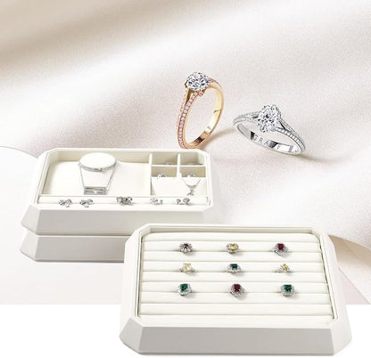 Premium PU Leather Stackable Jewelry Ring Display Tray Ring Earring Display - Image 2