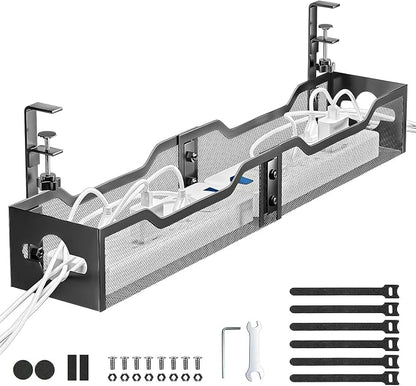Under Desk Cable Management Tray Black, Litwaro Cable Management Under Desk No by Litwaro