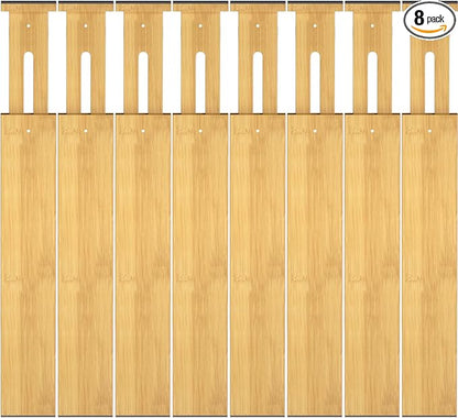 Bamboo Drawer Dividers, 17-22" Adjustable Kitchen Drawer Organizer by Ryqtop