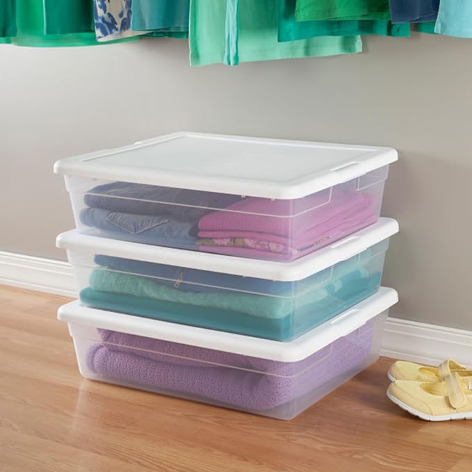 Sterilite 30-Pack Storage Box, Stackable Clear Plastic Bins - Image 9