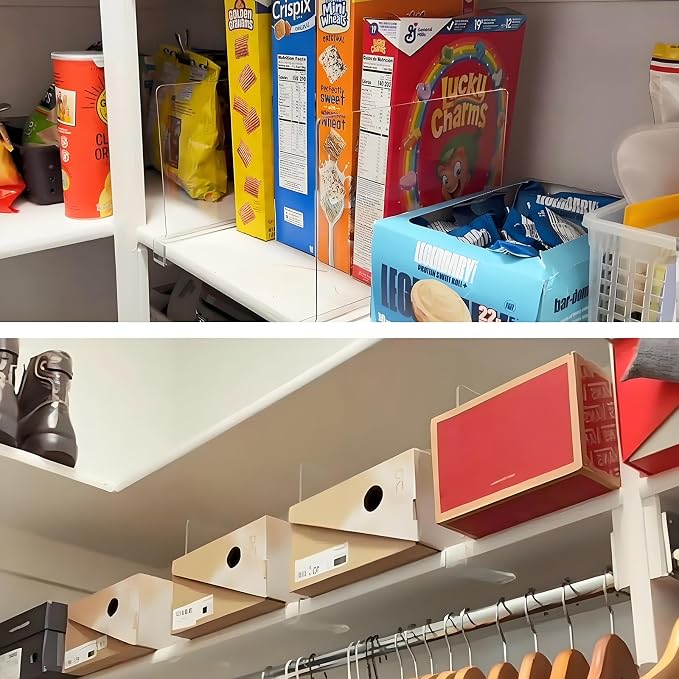 8 Pack Closet Shelf Dividers Purse Handbag Organizer Storage | Acrylic - Image 8