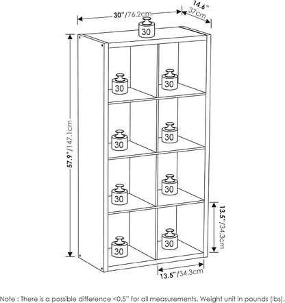 8-Cube Cubicle Bookshelf, Cube Bookcase - Image 2