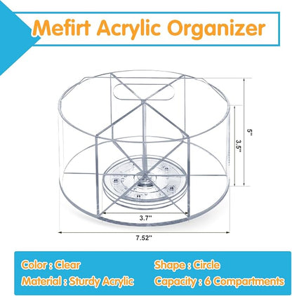 Acrylic Pen Holder, 360 Degree Rotating Pen Organizer, Rotating Desk Acrylic - Image 5