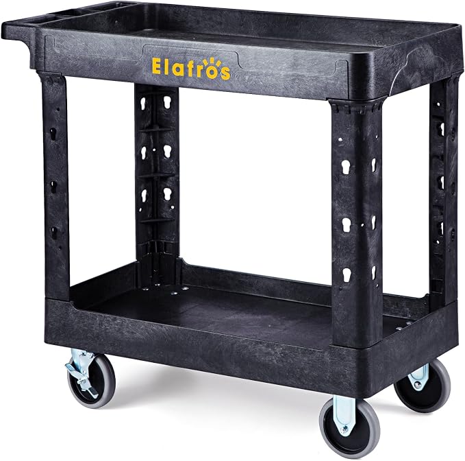 ELAFROS Heavy Duty Plastic Utility Cart 34 x 17 Inch by ELAFROS