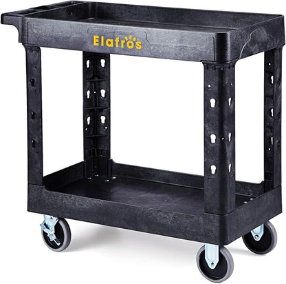 ELAFROS Heavy Duty Plastic Utility Cart 34 x 17 Inch by ELAFROS