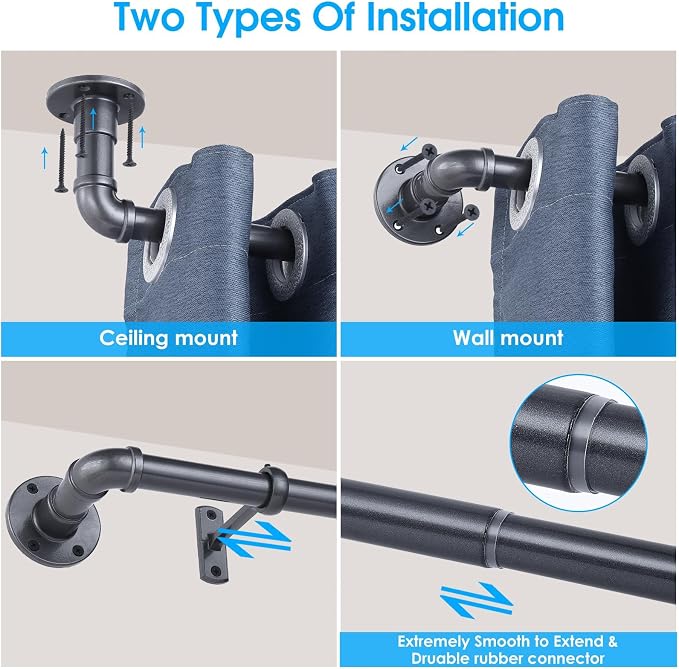 Industrial Curtain Rod, Curtain Rods - Image 4