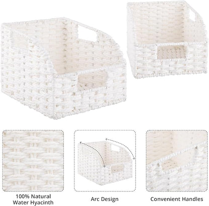 OIAHOMY Pantry Baskets for Organizing, Paper Rope Baskets - Image 6