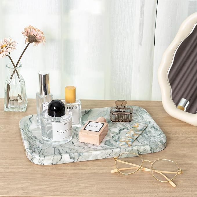 Vanity Tray, Marble Bathroom Tray Countertop, Decorative Dresser Organizer - Image 7