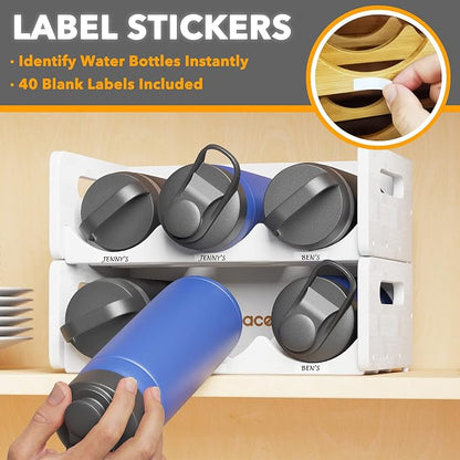 SpaceAid Bamboo Water Bottle Organizer - Image 4