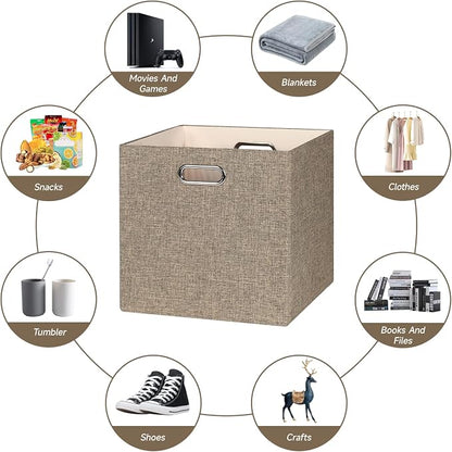 Posprica Collapsible Storage Bins, 13×13 Foldable Storage Cube Boxes Fabric - Image 5