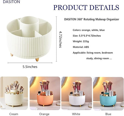 DASITON Large Capacity Makeup Brush Holder, 360° Rotating Makeup Organizer - Image 6