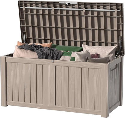 120 Gallon Deck Box, Resin Outdoor Storage Box by OutdoorLivingPerfected