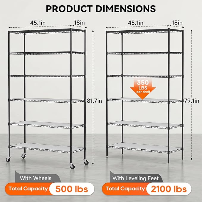 BestOffice | 6-Tier Wire Storage Shelves - Image 3