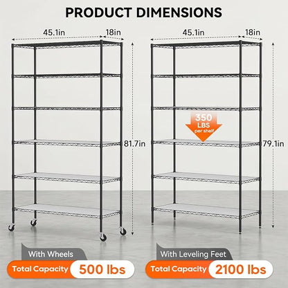 BestOffice | 6-Tier Wire Storage Shelves - Image 3
