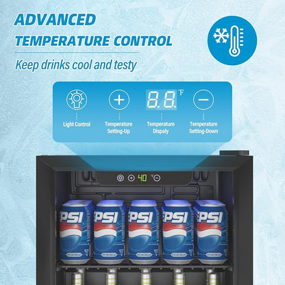 Compact Beverage Refrigerator, 60 Can/1.3 Cubic Feet Mini Fridge - Image 6