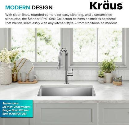 Kraus KHU101-21 Standart PRO 16 Gauge Undermount Single Bowl Set, 21 Inch - Image 5