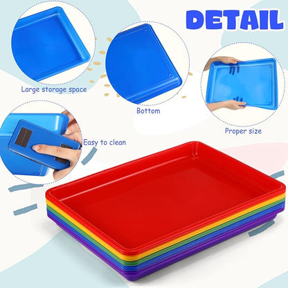 Hoteam 10 Pcs Flat Storage Organizer Tray Bin Paper Tray - Image 2