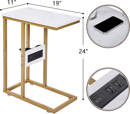 VECELO C Shaped End Side Table - Image 3