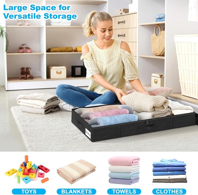 Under Bed Storage Container Bins 4 Pack, 5 Inch Thin Low Profile Underbed - Image 4