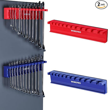 WORKPRO 2-Piece Magnetic Wrench Organizer, 24 Slots Wrenches Holder Fits SAE by WORKPRO