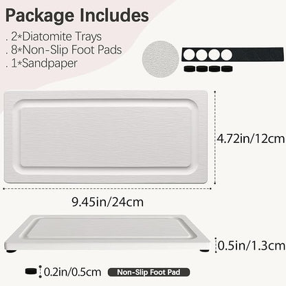 2 PCS Fast-Drying Stone Trays for Bathroom Sink & Kitchen Counter, Water - Image 3