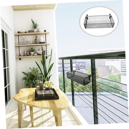 Outanaya 1pcs Metal Wire Hanging Planter Rack Space-Saving Balcony Flower Holder - Image 9