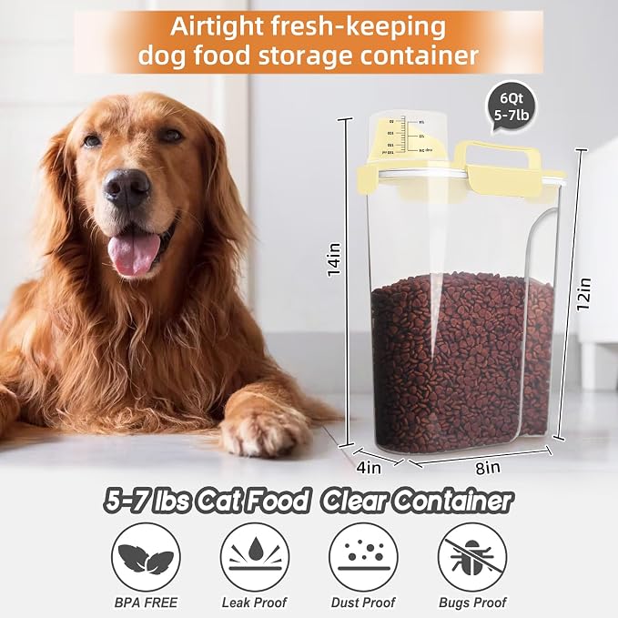 5-7Lbs Cat Dog Storage Container, Portable Pet Food Containers - Image 6
