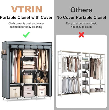 VTRIN Portable Closet Wardrobe for Hanging Clothes - Image 6