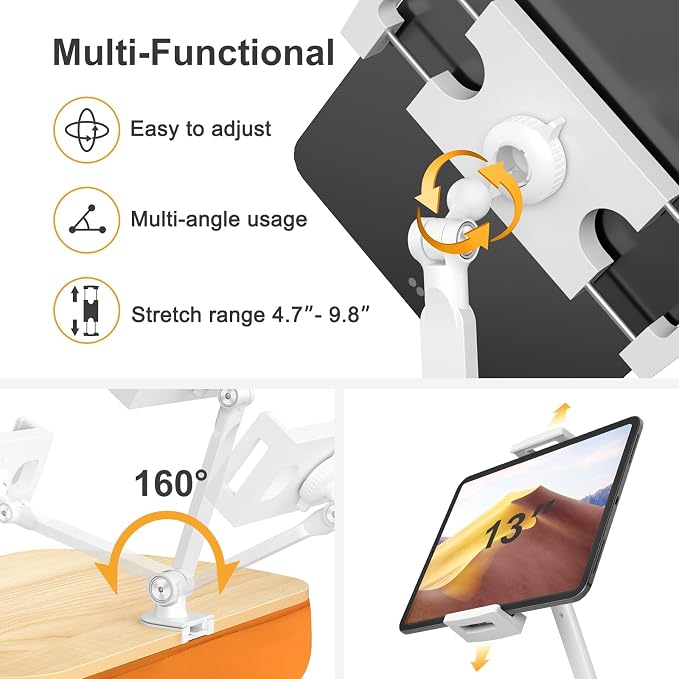Cozy Kindle Pillow Stand with 360° Adjustable Tablet Holder, Wooden Panel - Image 9