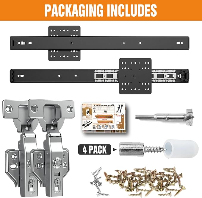 Pisman 22 Inch Pocket Door Slides 2 PCS, Complete Hidden Sliding Hardware Kit - Image 7