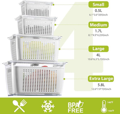 LUXEAR 4 Pack Fruit Vegetable Containers - Image 2
