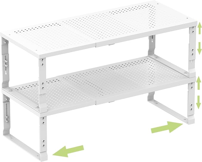 Heavy-Duty Adjustable Metal Shelf Organizer by Unknown