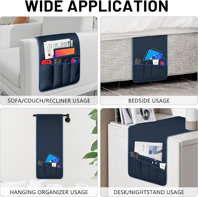 TV Remote Control Holder Couch Caddy, Non-slip Bedside Caddy Organizer - Image 3